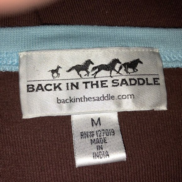 Back In The Saddle Embroidered Vintage Henley Western Style Knit Top Stretch - Picture 6 of 8